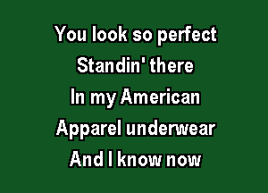 You look so perfect
Standin' there
In my American

Apparel underwear

And I knownow