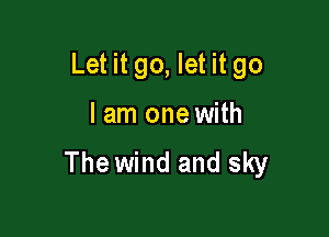 Let it go, let it go

I am one with

The wind and sky