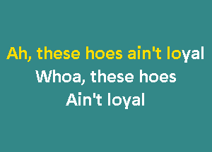 Ah, these hoes ain't loyal

Whoa, these hoes
Ain't loyal