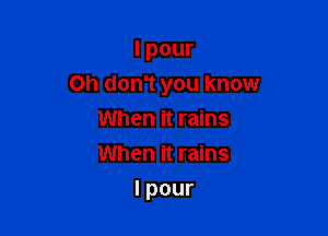 lpour

Oh don't you know

When it rains
When it rains
lpour