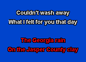 Couldn't wash away
What I felt for you that day

The Georgia rain
0n the Jasper County clay