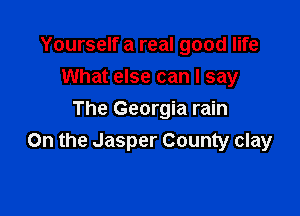 Yourself a real good life
What else can I say

The Georgia rain
On the Jasper County clay
