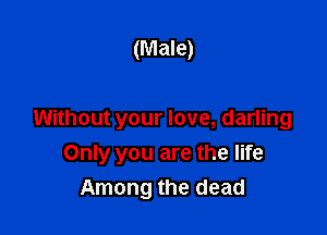 (Male)

Without your love, darling

Only you are the life
Among the dead