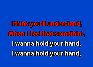 I think you'll understand,
When I feel that somethin',
I wanna hold your hand,

I wanna hold your hand,