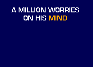 A MILLION WORRIES
ON HIS MIND