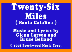 Music and Lyrics by
Glenn Largion and
Bruce Belland

(QmI-I-lmem