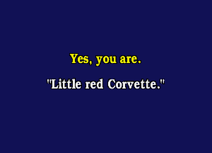 Yes. you are.

Little red Corvette.