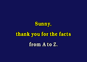 Sunny.

thank you for the facts

from Ato Z.