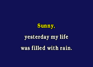 Sunny.

yesterday my life

was filled with rain.