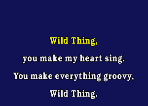 Wild Thing.

you make my heart sing.
You make everything groovy.

Wild Thing.