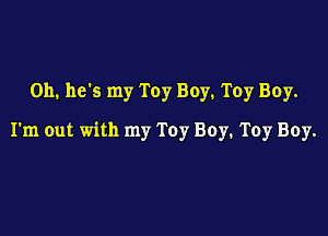 Oh. he's my Toy Boy. Toy Boy.

I'm out with my Toy Boy. Toy Boy.