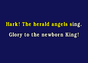 Hark! The herald angels sing.

Glory to the newborn King!
