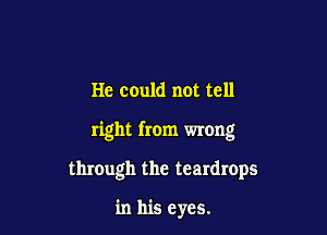 He could not tell

right from wrong

through the teardrops

in his eyes.