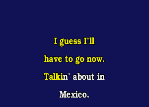 I guess I'll

have to go now.
Talkin' about in

Mexico.