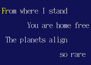 From where I stand

You are home free

The planets align

SOFEIY'G