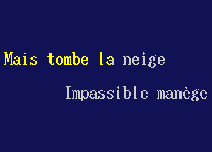 Mais tombe la neige

Impassible manege