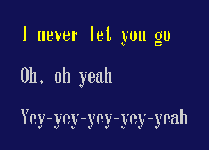 I never let you go

Oh, oh yeah

Yey-yey-yey-yey-yeah