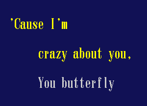 'Cause I'm

crazy about you.

You butterfly