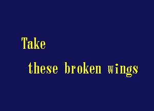 Take

these broken wings