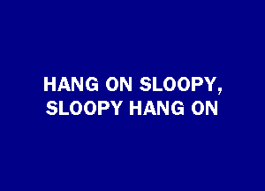 HANG ON SLOOPY,

SLOOPY HANG 0N