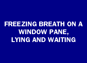 FREEZING BREATH ON A
WINDOW PANE,
LYING AND WAITING