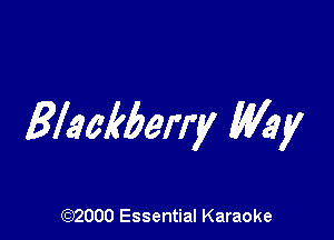 Elackberry Way

(972000 Essential Karaoke