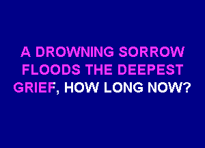 A DROWNING SORROW
FLOODS THE DEEPEST
GRIEF, HOW LONG NOW?
