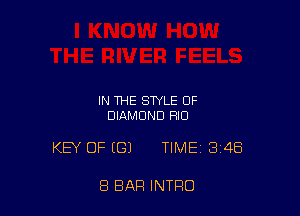 IN THE STYLE OF
DIAMOND RIO

KEY OF ((31 TIME 34B

8 BAR INTRO