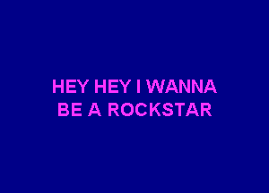 HEY HEY I WANNA

BE A ROCKSTAR