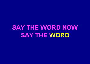 SAY THE WORD NOW

SAY THE WORD