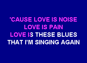 'CAUSE LOVE IS NOISE
LOVE IS PAIN
LOVE IS THESE BLUES
THAT PM SINGING AGAIN