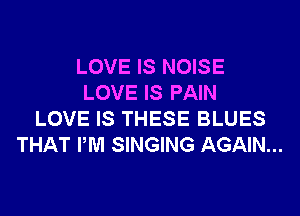 LOVE IS NOISE
LOVE IS PAIN
LOVE IS THESE BLUES
THAT PM SINGING AGAIN...