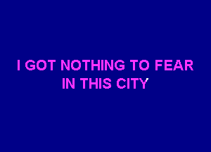 I GOT NOTHING TO FEAR

IN THIS CITY