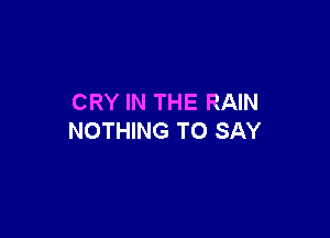 CRY IN THE RAIN

NOTHING TO SAY