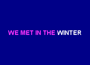 WE MET IN THE WINTER