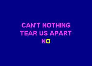 CAN'T NOTHING

TEAR US APART
N0