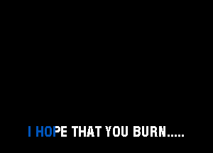 I HOPE THAT YOU BURN .....