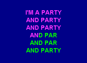 I'M A PARTY
AND PARTY
AND PARTY

AND PAR
AND PAR
AND PARTY