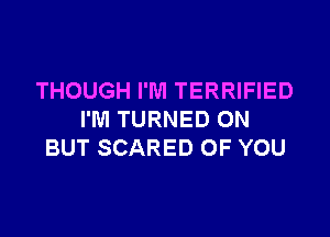 THOUGH I'M TERRIFIED

I'M TURNED ON
BUT SCARED OF YOU