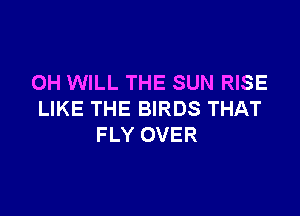 OH WILL THE SUN RISE

LIKE THE BIRDS THAT
FLY OVER