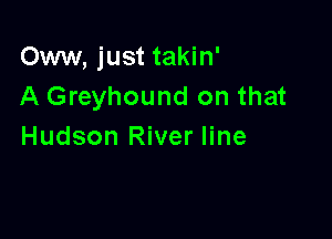 Oww, just takin'
A Greyhound on that

Hudson River line