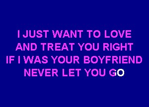 I JUST WANT TO LOVE
AND TREAT YOU RIGHT
IF I WAS YOUR BOYFRIEND
NEVER LET YOU GO