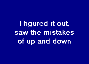 I figured it out,

saw the mistakes
of up and down