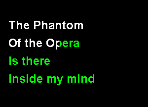 The Phantom
Of the Opera

Is there
Inside my mind