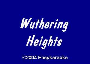 Wufbering

Helybfs'

(92004 Easykaraoke