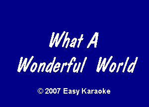 MW 14

Mnderfal WMd

Q) 2007 Easy Karaoke