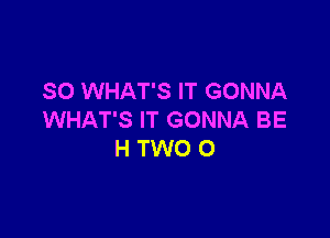 SO WHAT'S IT GONNA

WHAT'S IT GONNA BE
H TWO 0