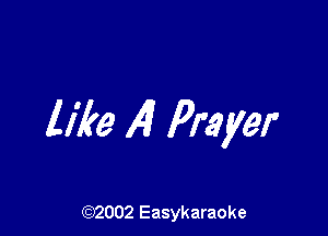 like 14 Prayer

(92002 Easykaraoke