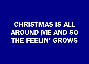 CHRISTMAS IS ALL

AROUND ME AND SO
THE FEELIW GROWS