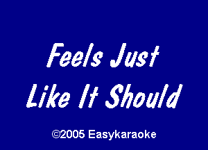 Feels JIM

like If Would

(92005 Easykaraoke